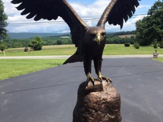Bronze Eagle Statue on Stone